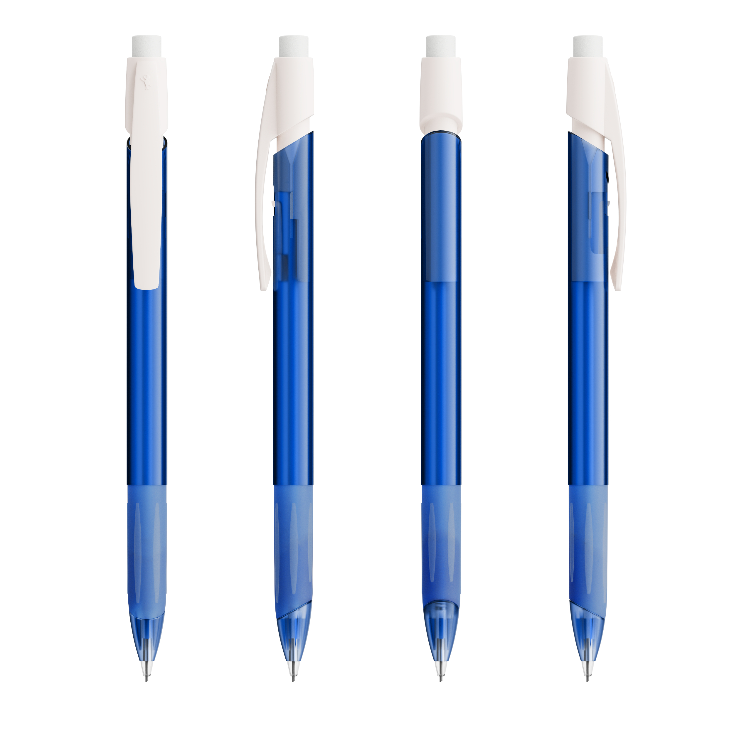 Porte-mine publicitaire BIC® Media Clic Grip Corps Bleu Foncé Frost/Blanc Frost & Blanc